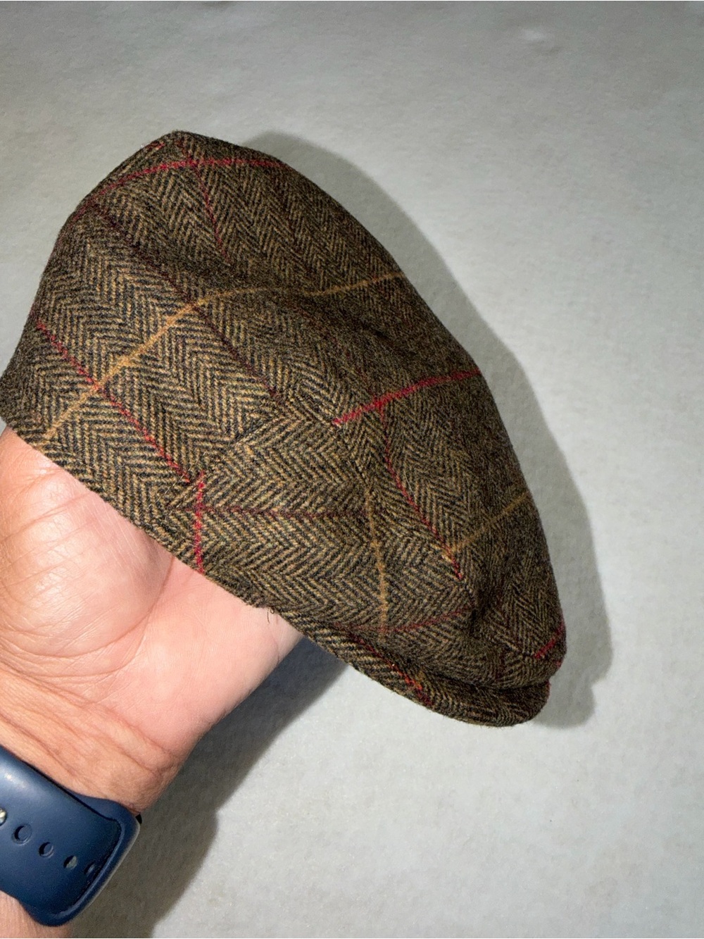 Feinion Wool Blend Newsboy Classic Flat Cap - Brown Plaid
